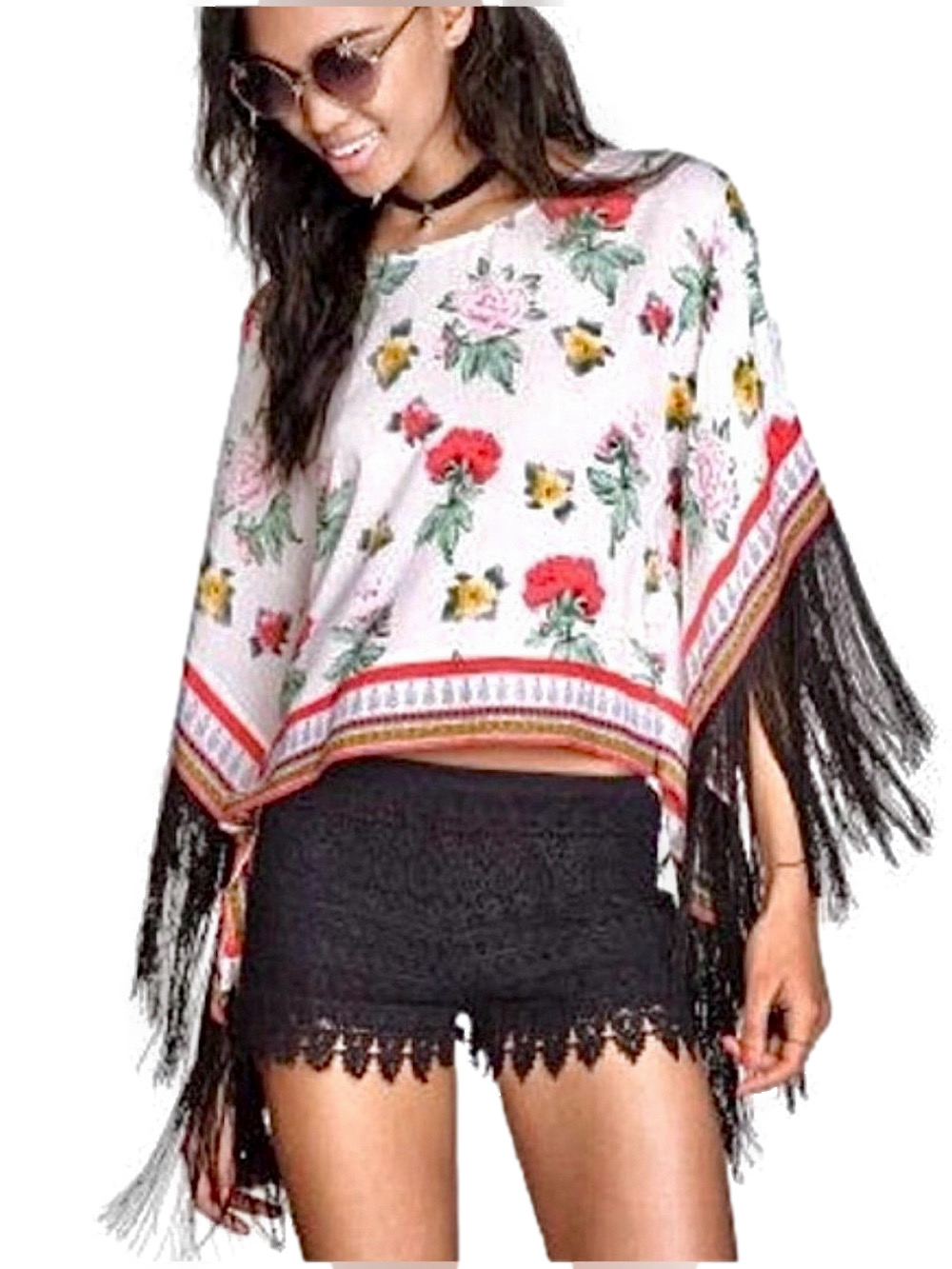 H&M x Coachella floral batwing top